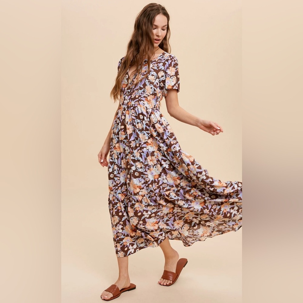 Pinkblush floral maxi dress nwot
